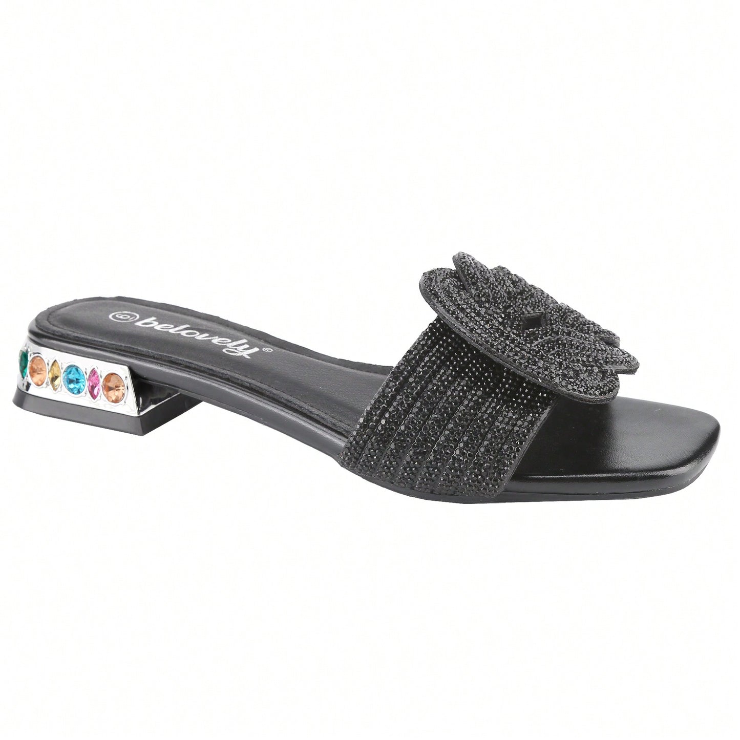 Women's Flat Rhinestone Sandals Fashion Slides Light Slippers For Summer