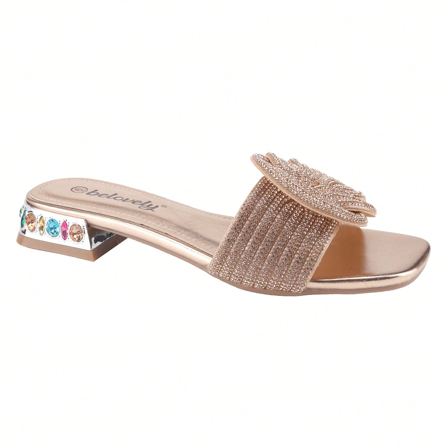Women's Flat Rhinestone Sandals Fashion Slides Light Slippers For Summer