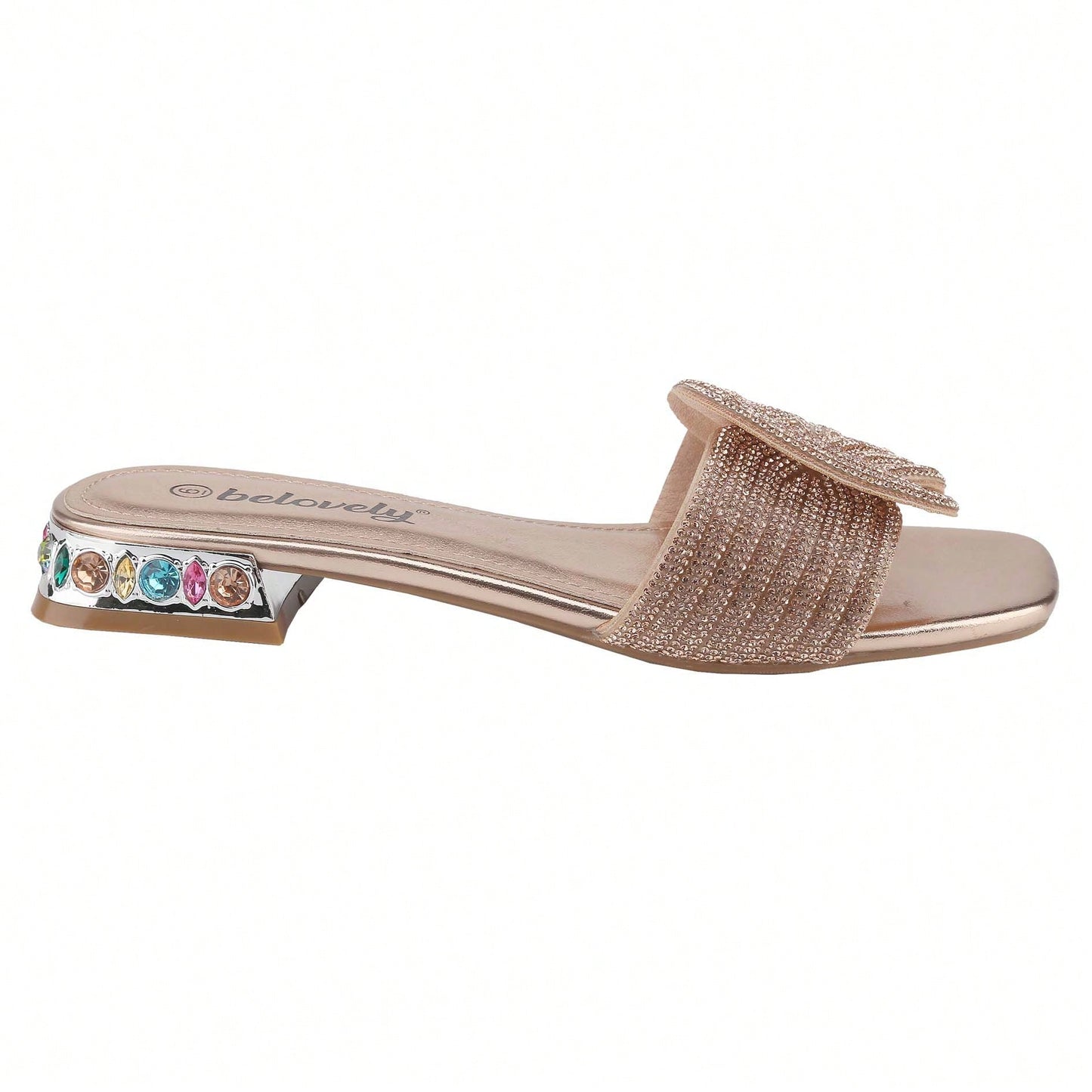Women's Flat Rhinestone Sandals Fashion Slides Light Slippers For Summer