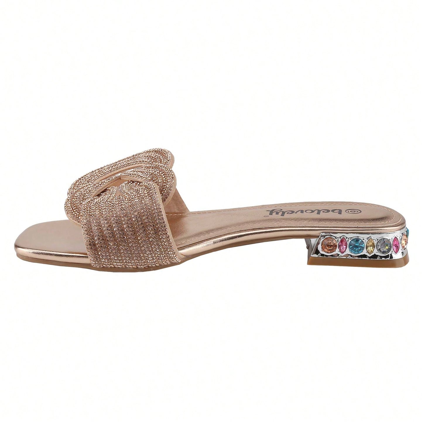 Women's Flat Rhinestone Sandals Fashion Slides Light Slippers For Summer