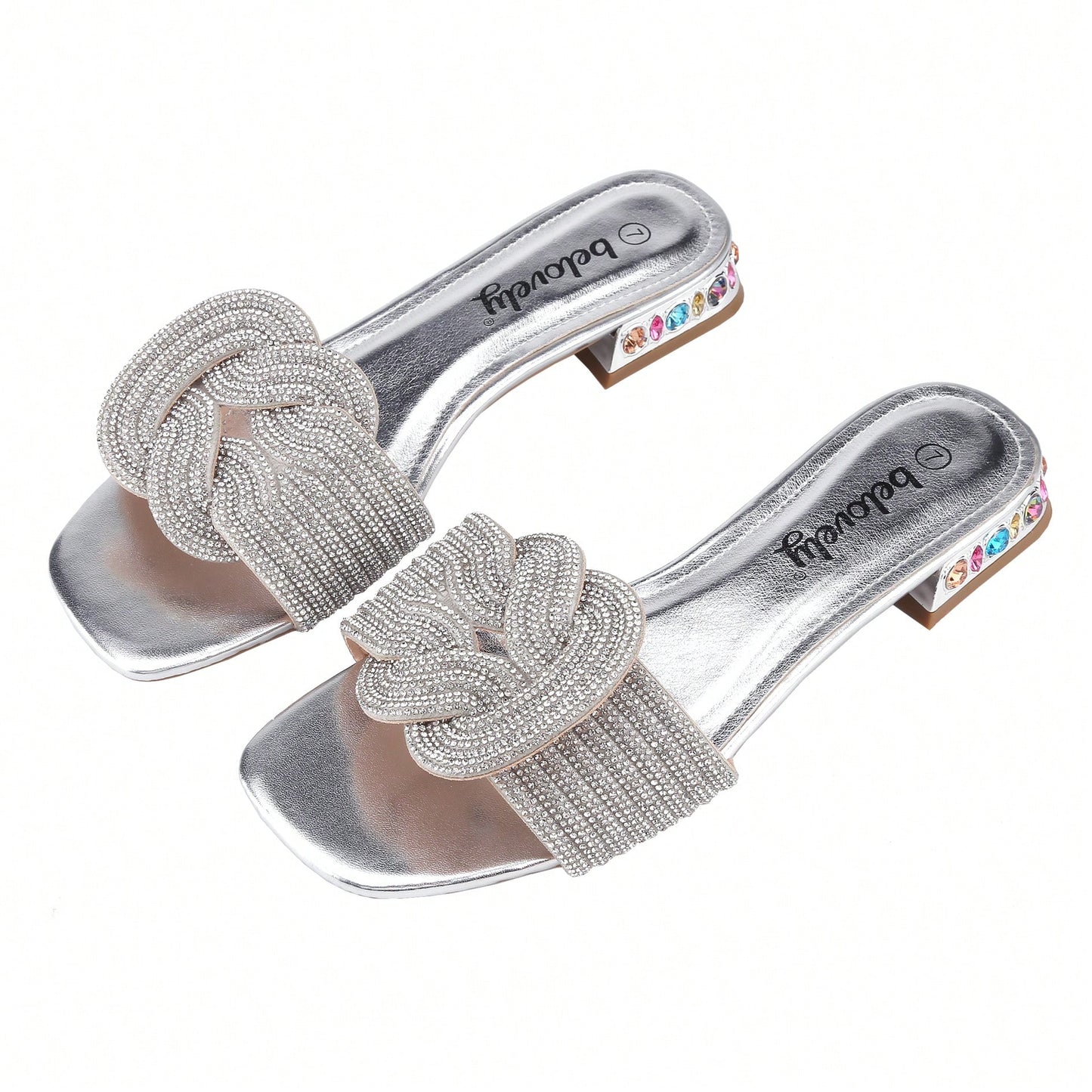 Women's Flat Rhinestone Sandals Fashion Slides Light Slippers For Summer