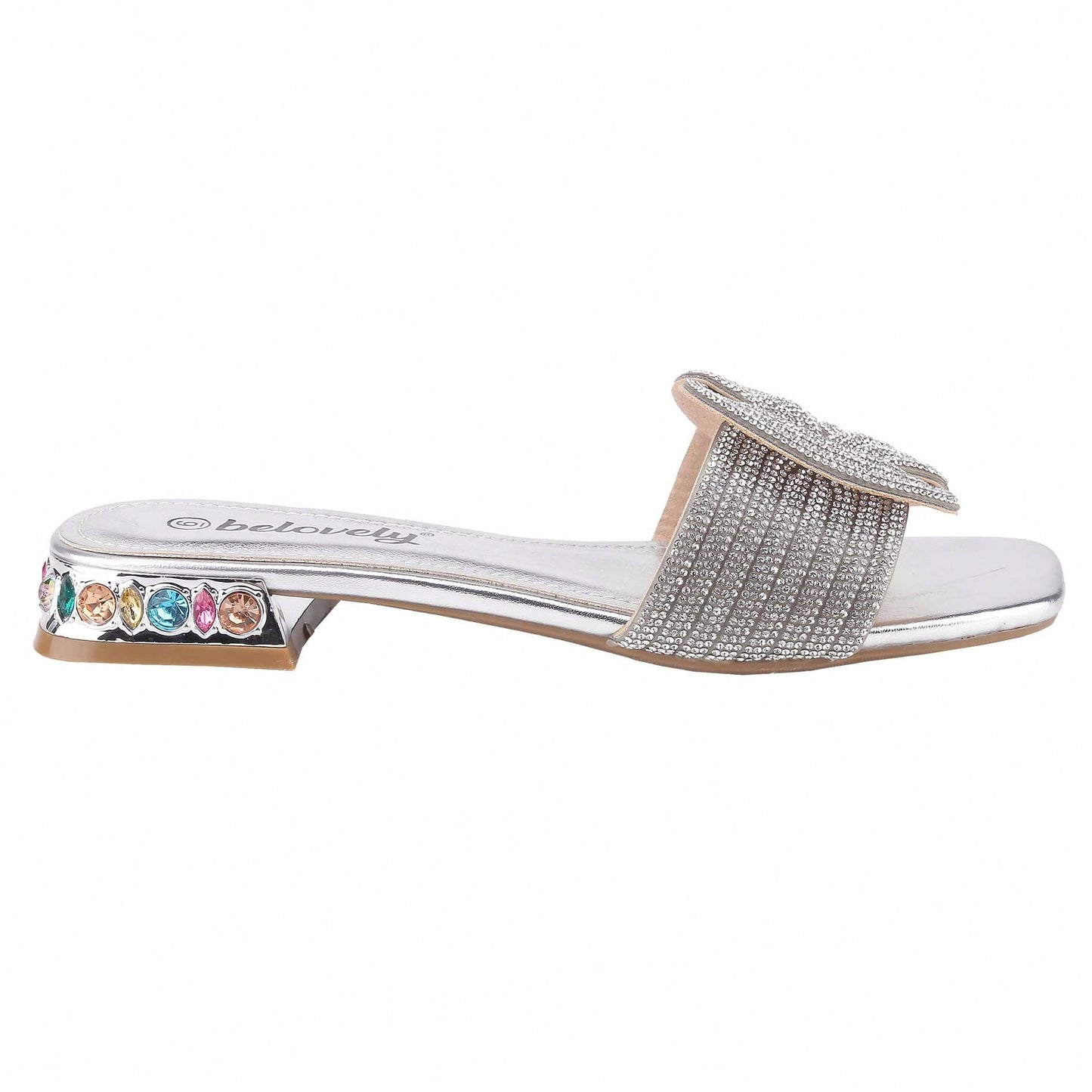 Women's Flat Rhinestone Sandals Fashion Slides Light Slippers For Summer