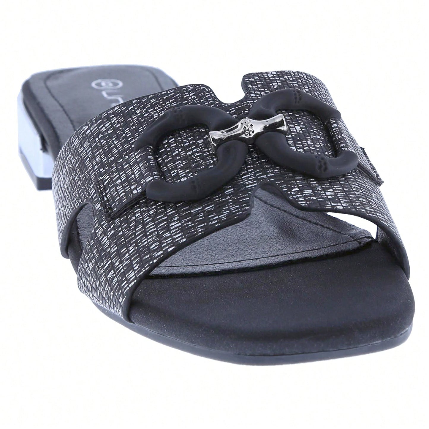 Women's Bling Rhinestone Square Flat Sandals, Crystal Satin Glitter Mules Slippers Boho Open Toe Slip-On Beach Sandals