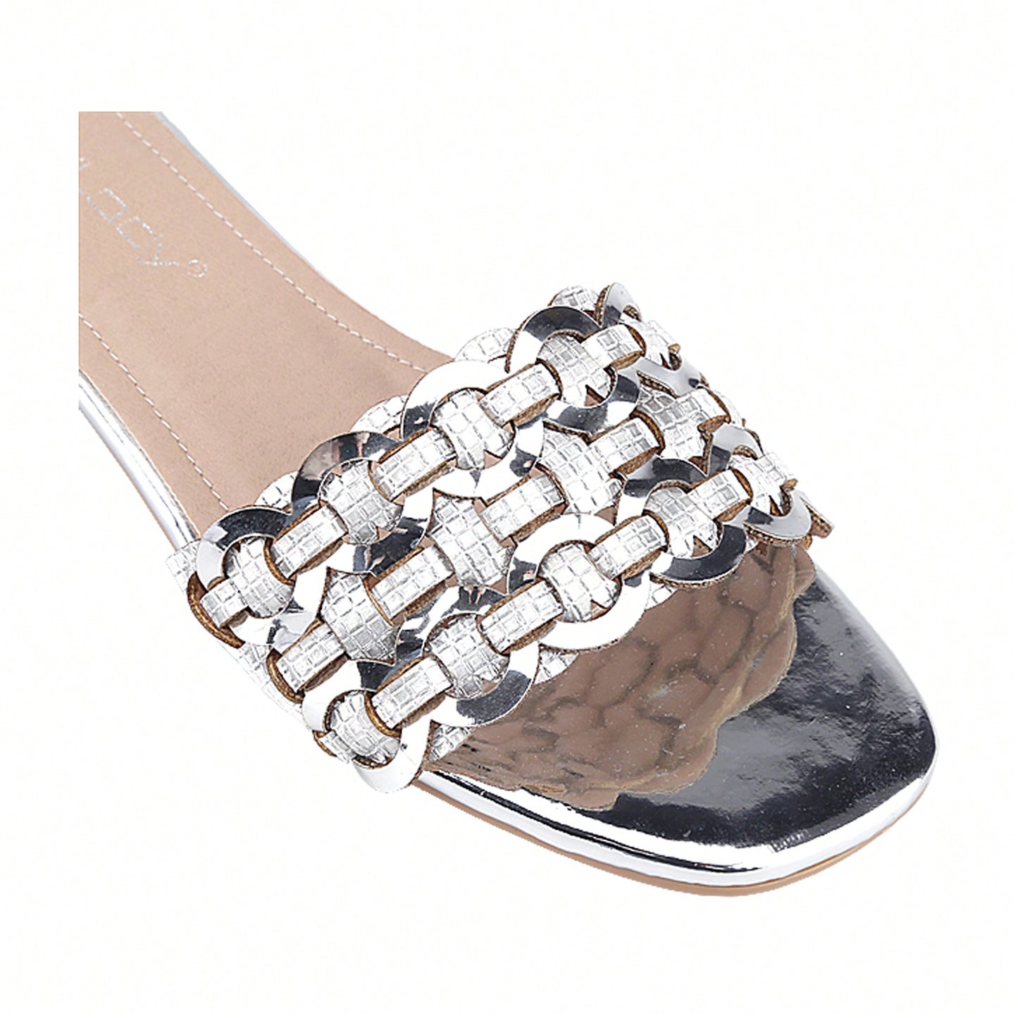 Women's Bling Rhinestone Square Flat Sandals, Crystal Satin Glitter Mules Slippers Boho Open Toe Slip-On Beach Sandals