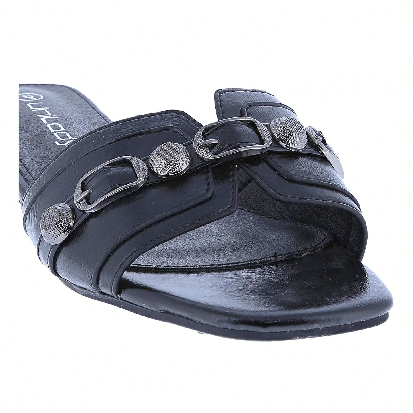 Women's Square Open Toe Summer Casual Flat Slide Sandals