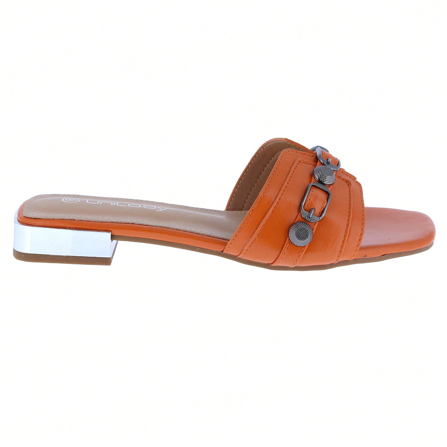 Women's Square Open Toe Summer Casual Flat Slide Sandals