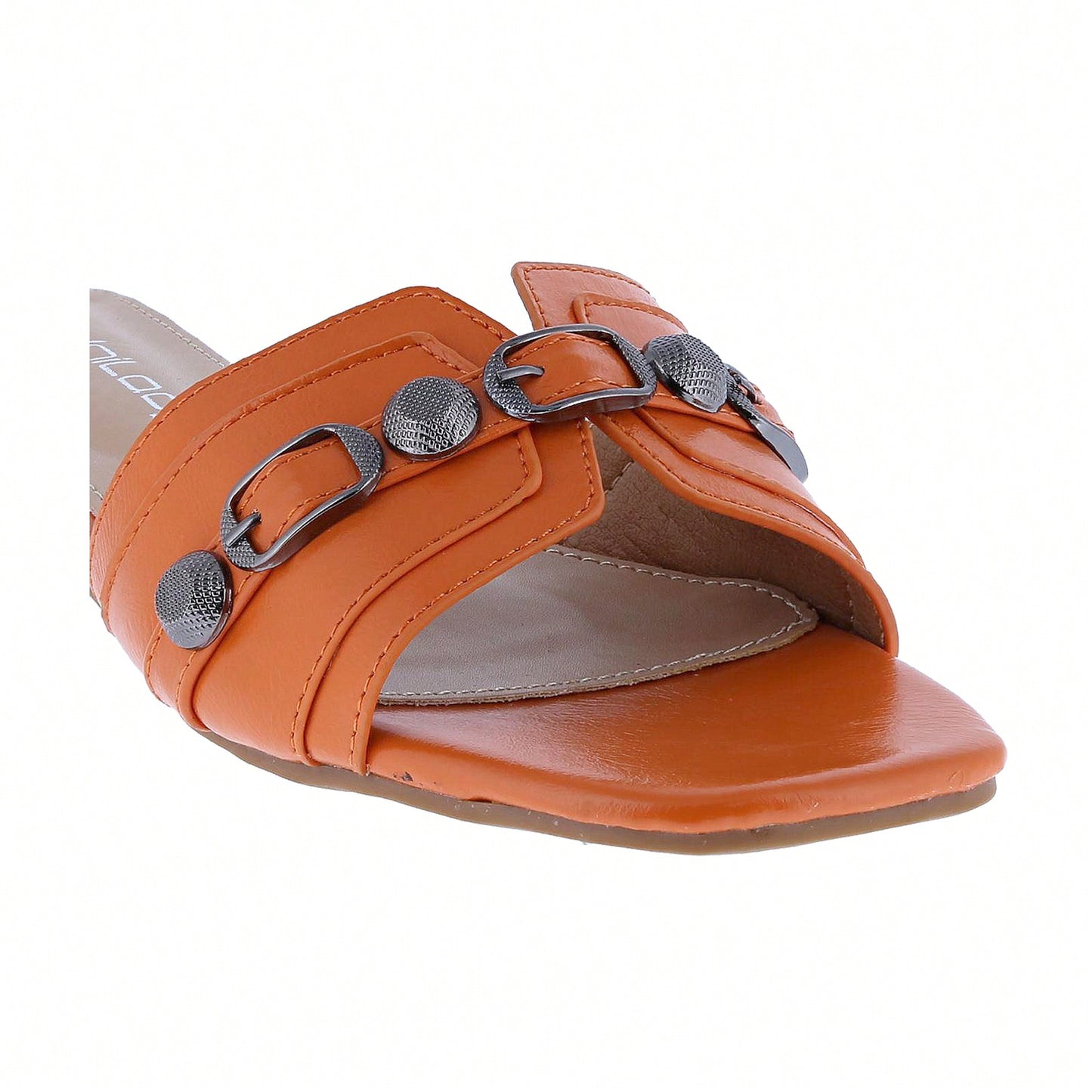Women's Square Open Toe Summer Casual Flat Slide Sandals