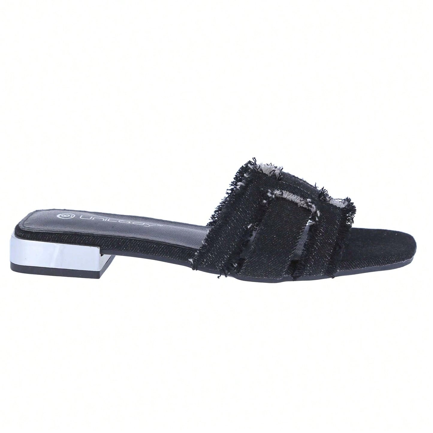 Women's Square Open Toe Summer Casual Flat Slide Sandals