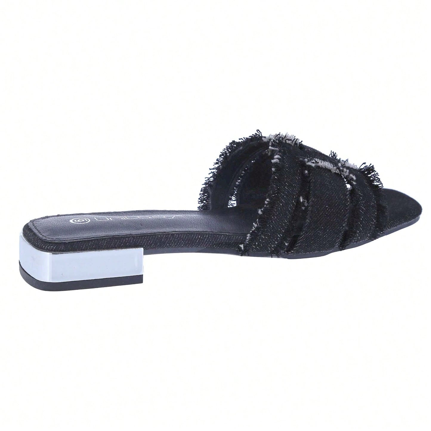 Women's Square Open Toe Summer Casual Flat Slide Sandals