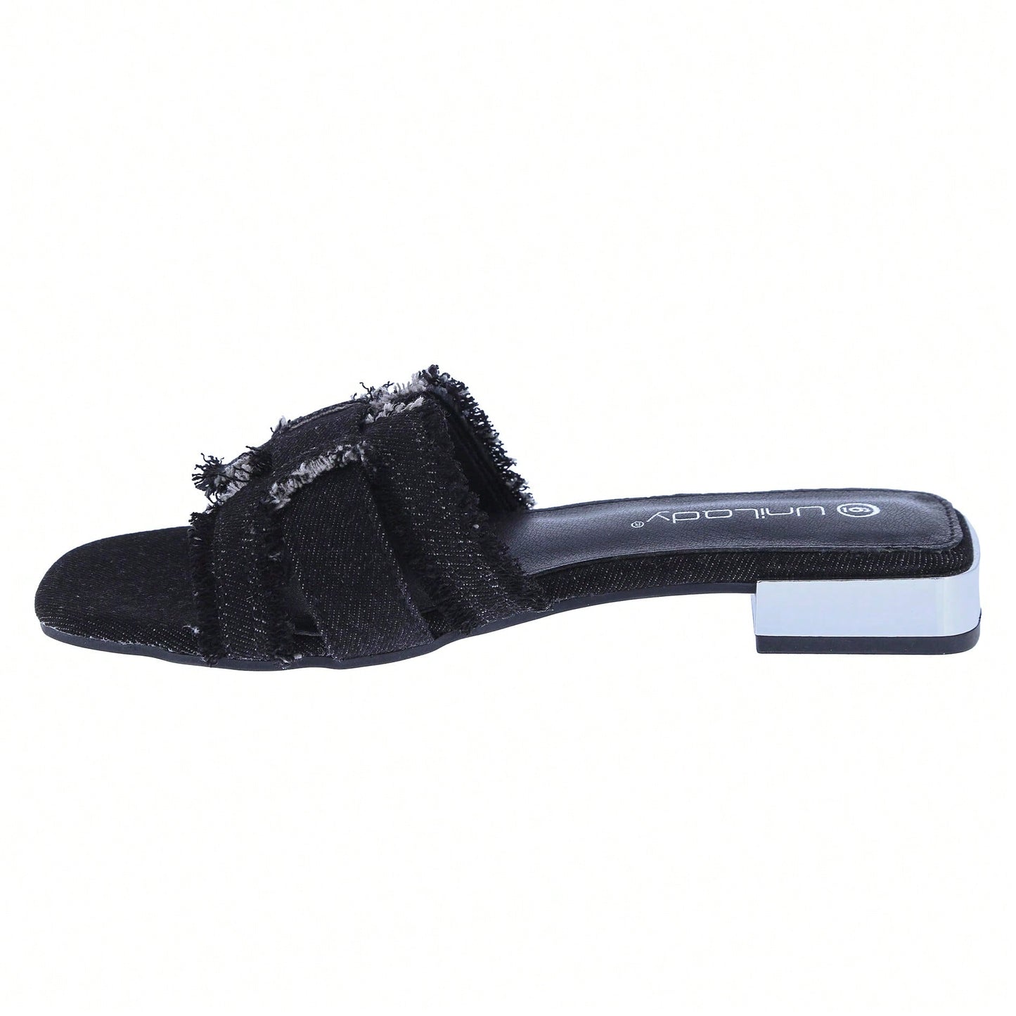 Women's Square Open Toe Summer Casual Flat Slide Sandals