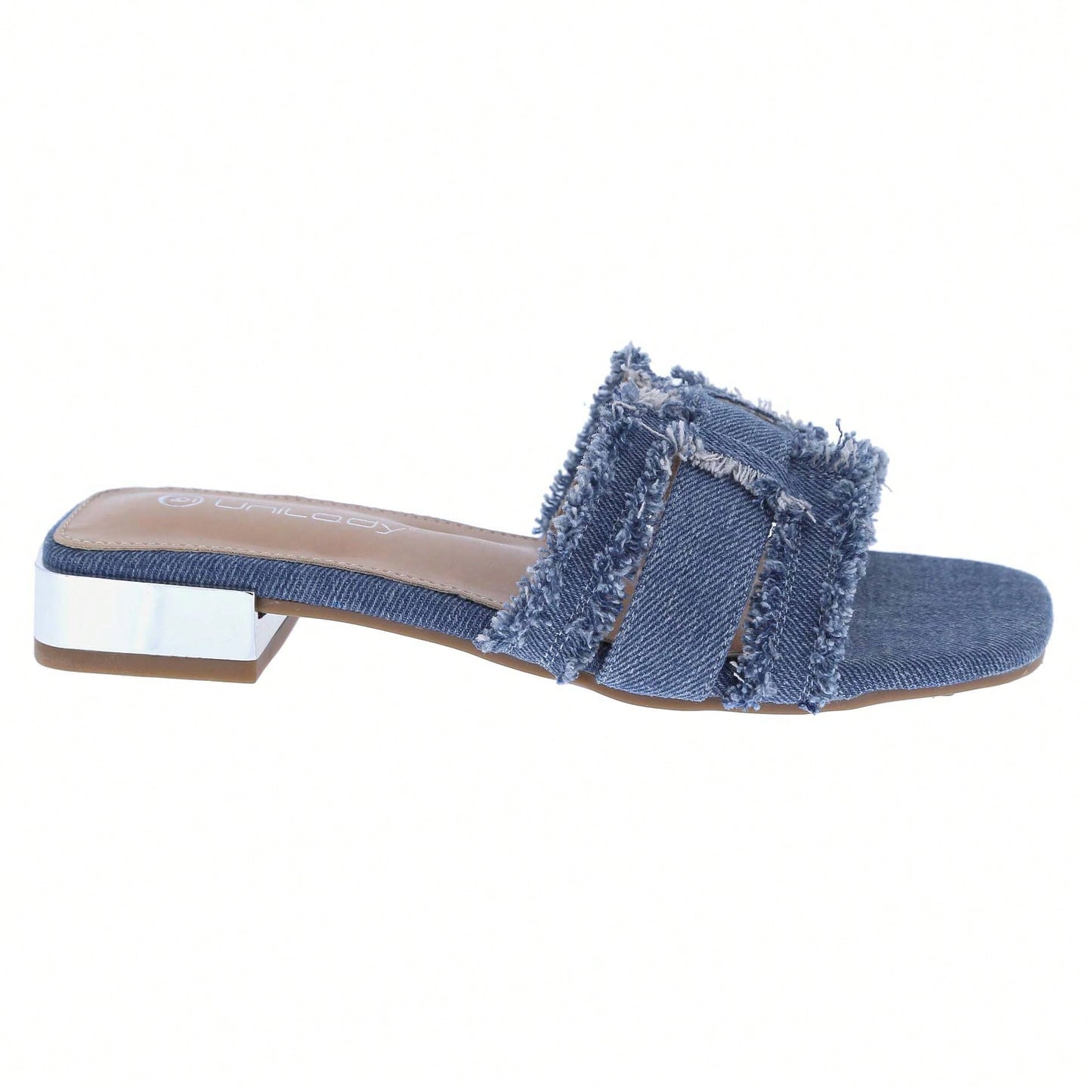 Women's Square Open Toe Summer Casual Flat Slide Sandals