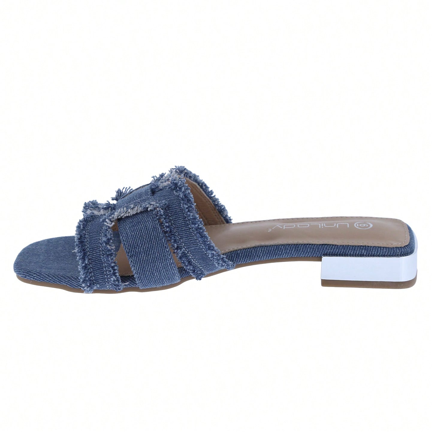 Women's Square Open Toe Summer Casual Flat Slide Sandals
