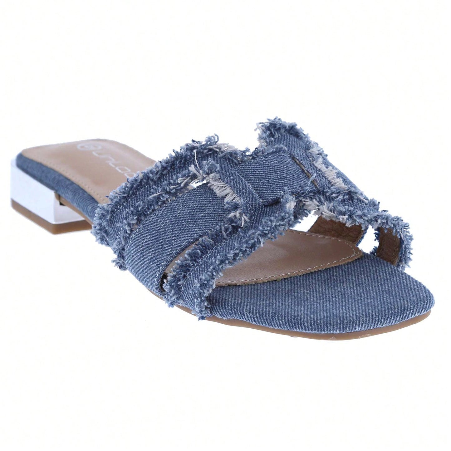 Women's Square Open Toe Summer Casual Flat Slide Sandals