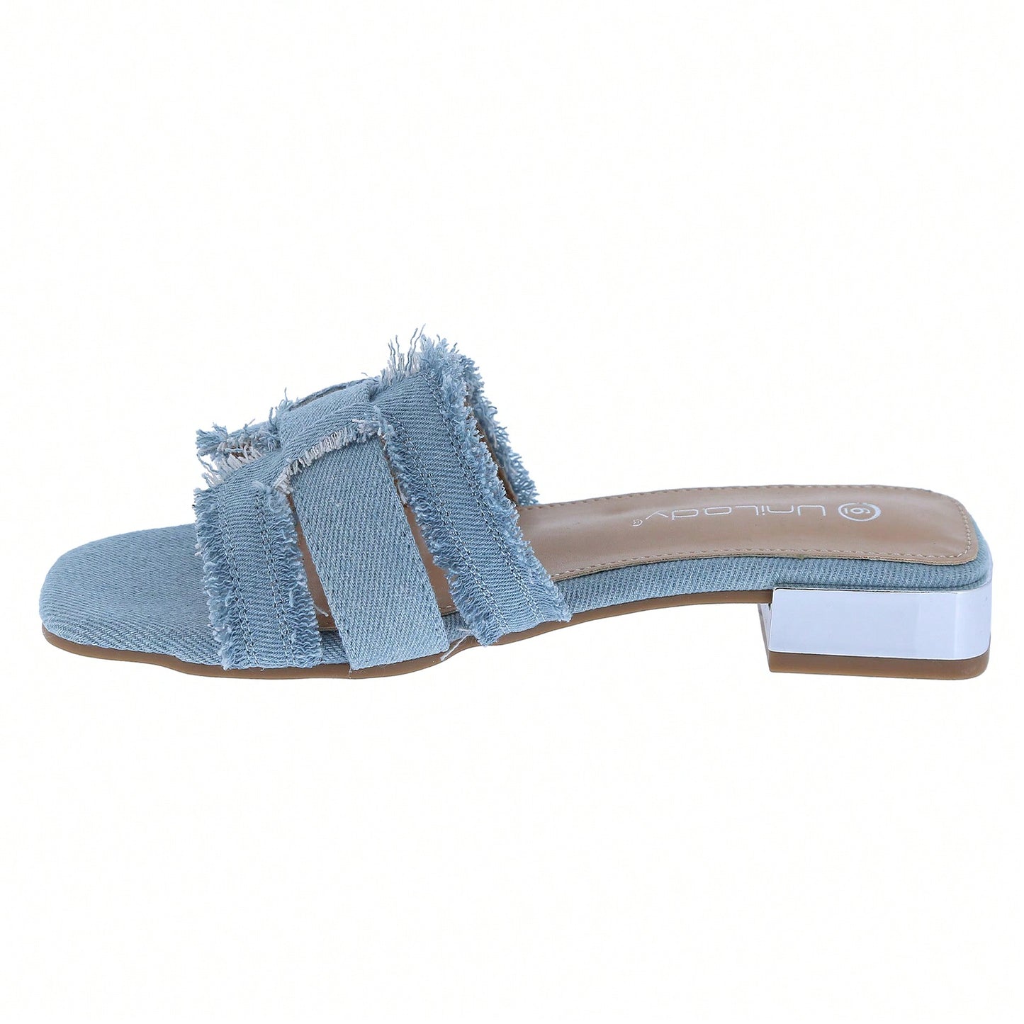 Women's Square Open Toe Summer Casual Flat Slide Sandals