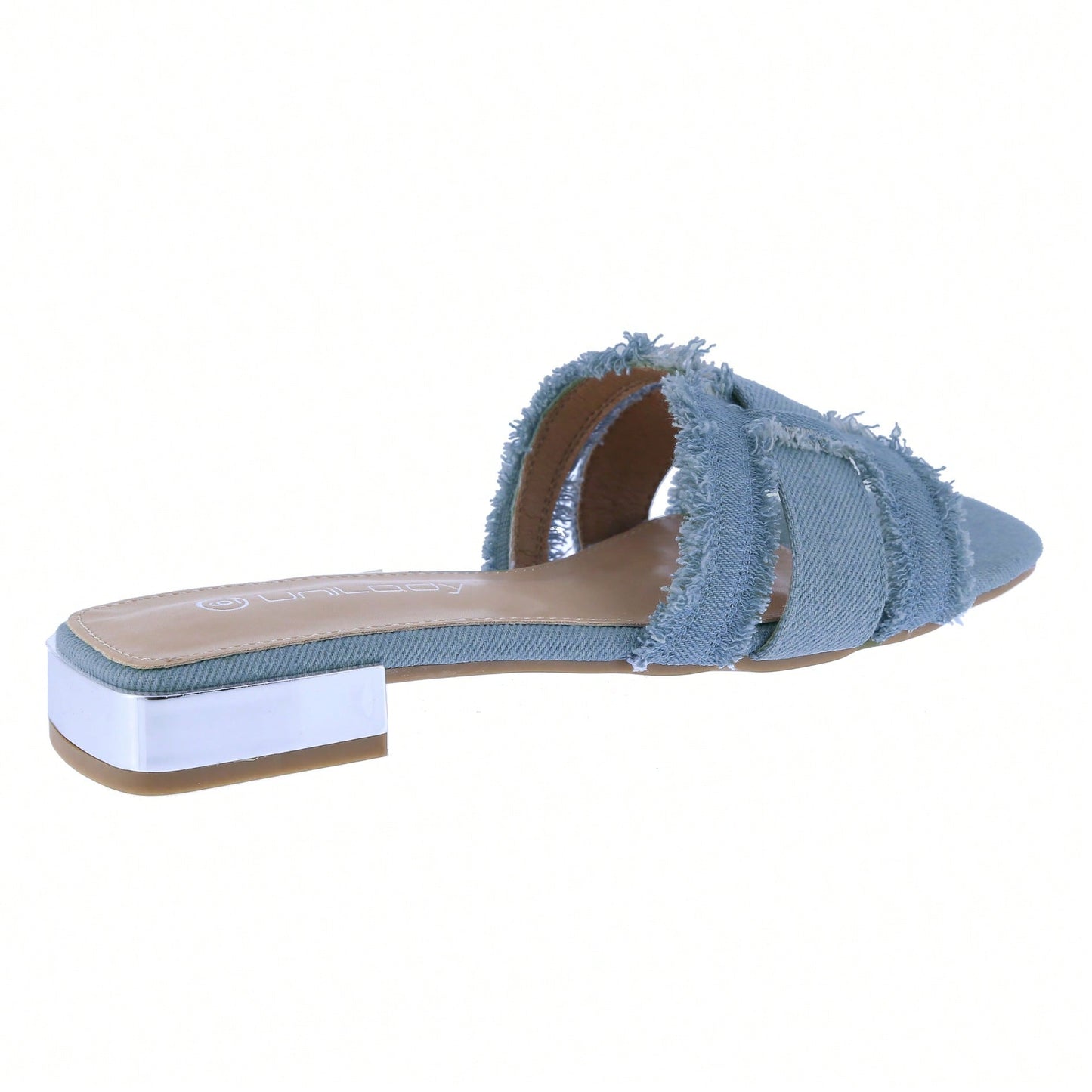 Women's Square Open Toe Summer Casual Flat Slide Sandals