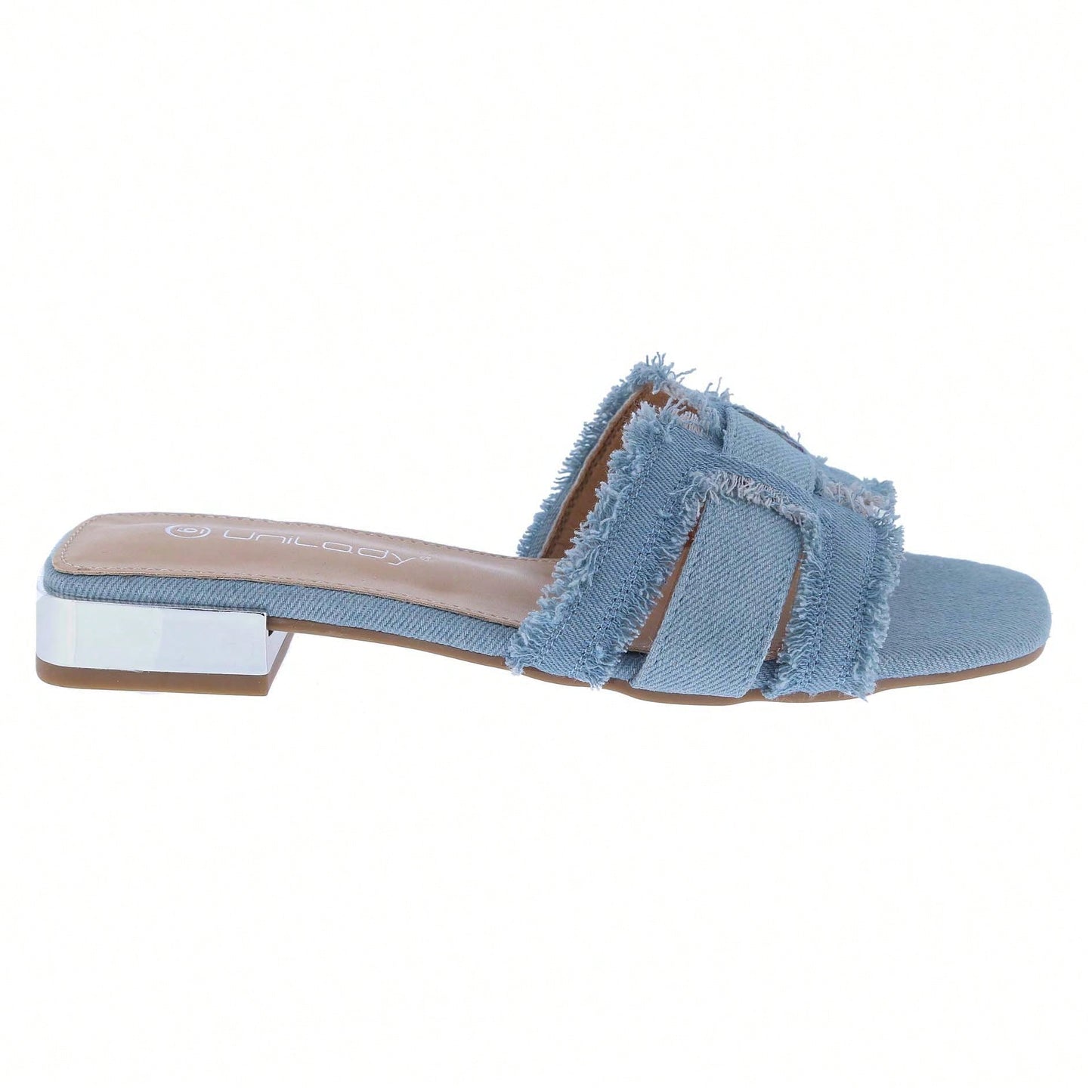 Women's Square Open Toe Summer Casual Flat Slide Sandals