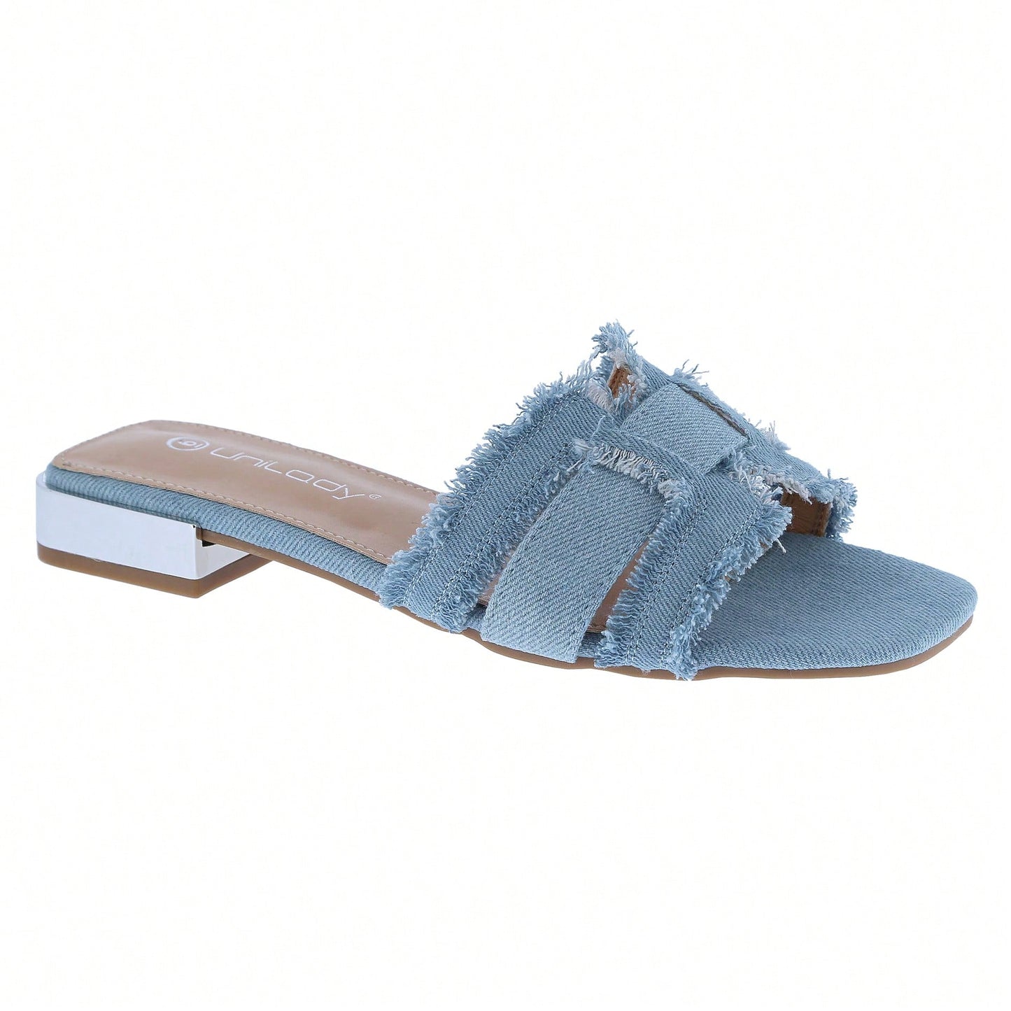 Women's Square Open Toe Summer Casual Flat Slide Sandals