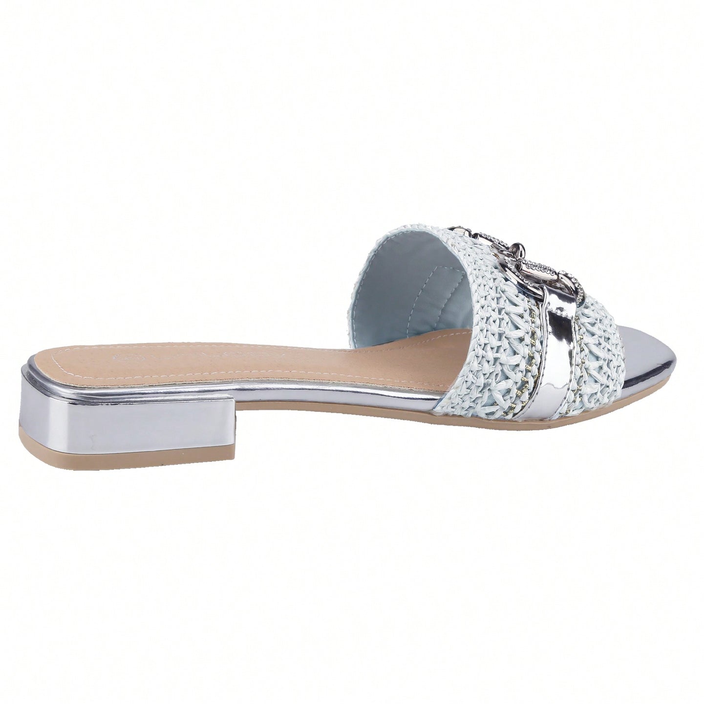 Women's Bling Rhinestone Square Flat Sandals,Crystal Satin Glitter Mules Slippers Boho Open Toe Slip-On Beach Sandals