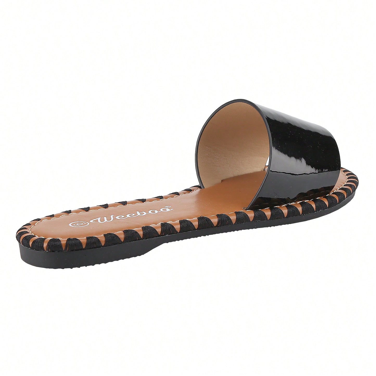 Women's Flat Sandals Fashion Round Open Toe Metal Chain Summer Dressy Sandals Slip On Casual Slides