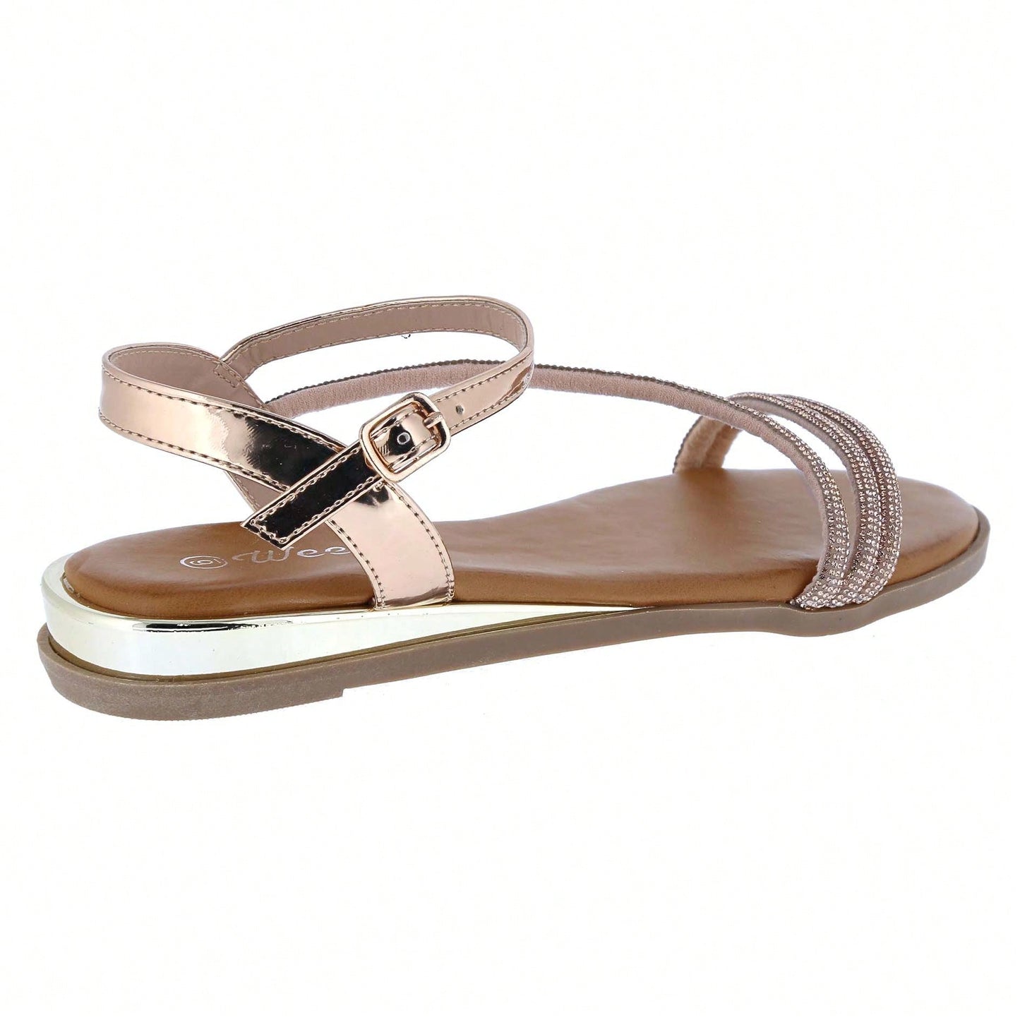 Women's Ankle Strap Flat Sandals Open Toes One Band Summer Sandals