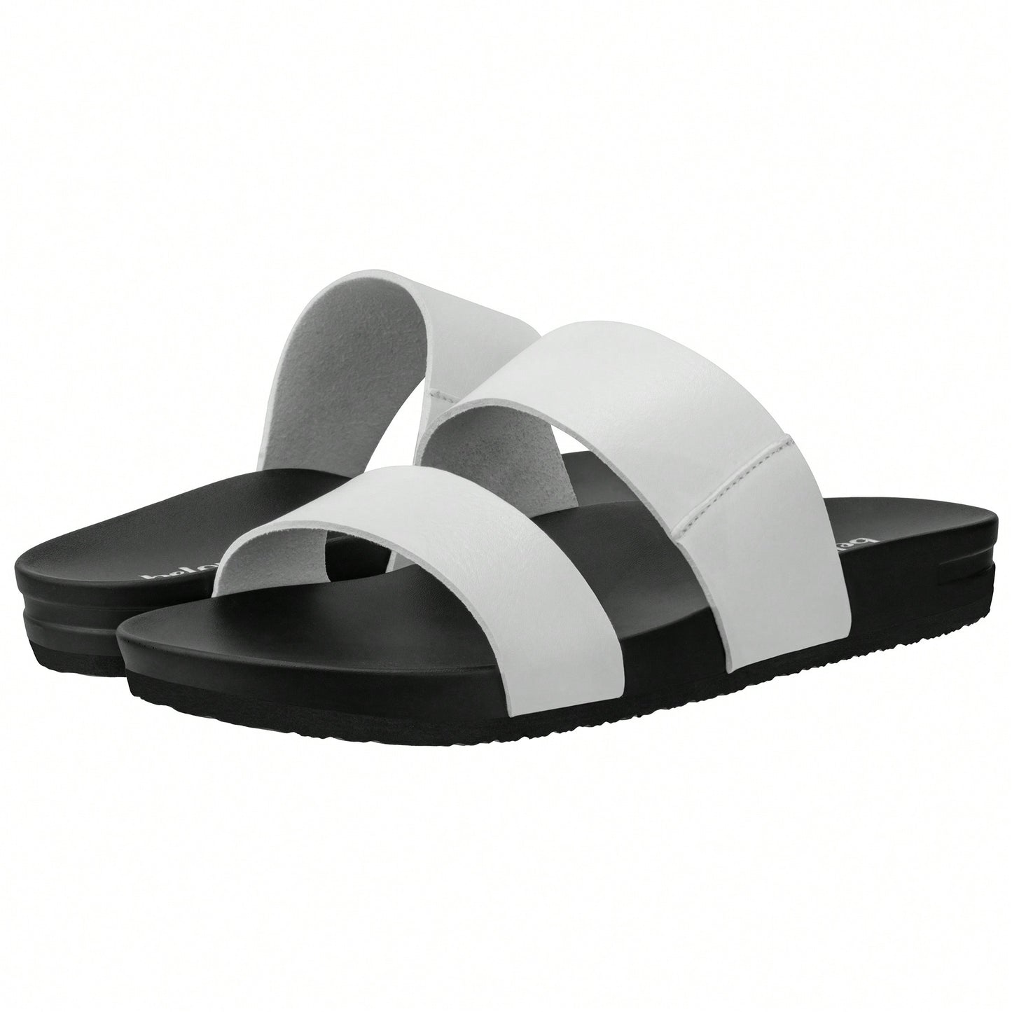 Women's 2 Band Slide Footbed Sandal Comfort Foam Slip On Flat Sandals Casual Summer Sandals