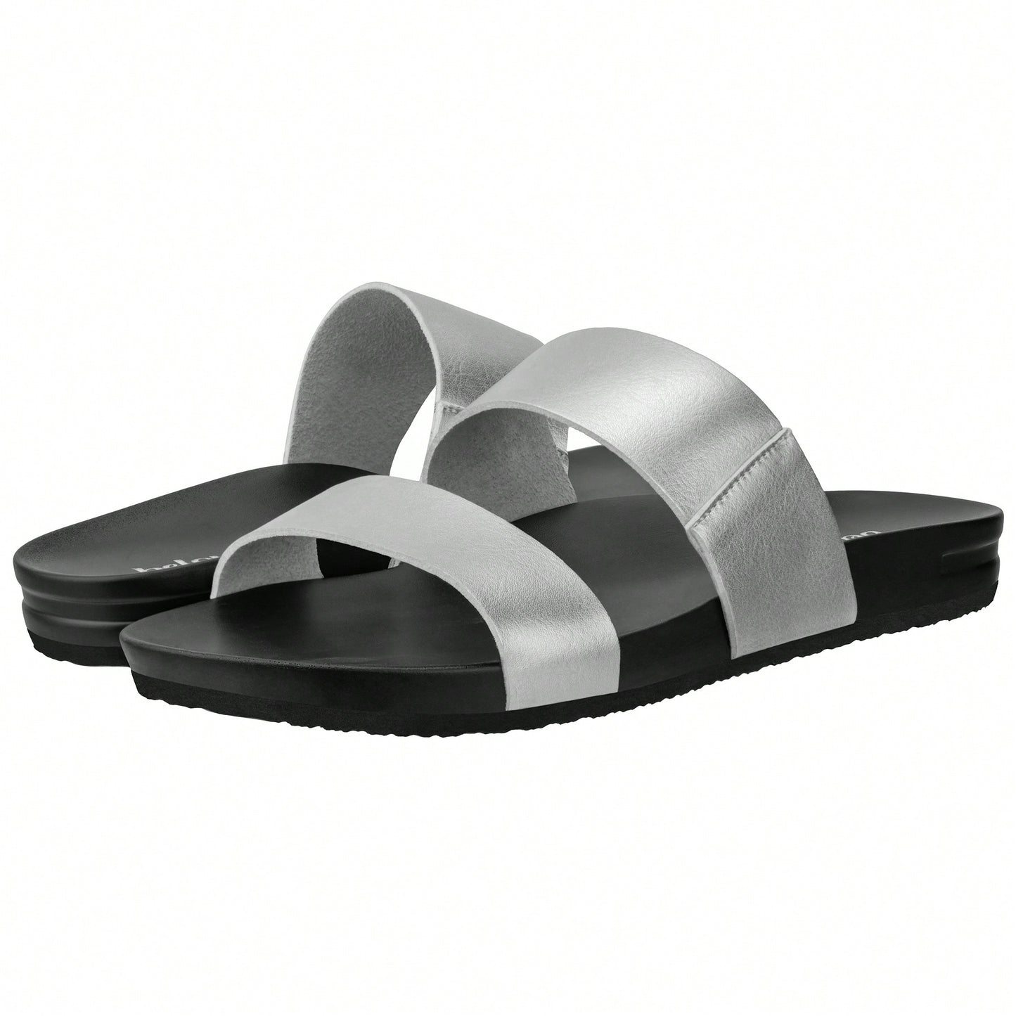 Women's 2 Band Slide Footbed Sandal Comfort Foam Slip On Flat Sandals Casual Summer Sandals