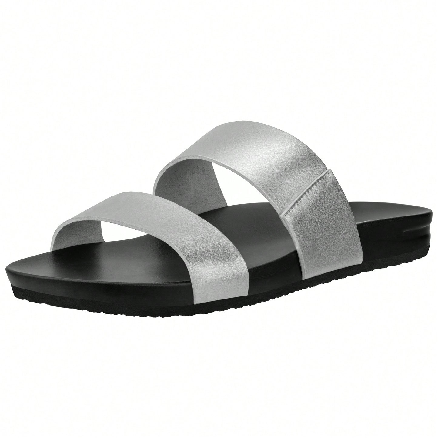 Women's 2 Band Slide Footbed Sandal Comfort Foam Slip On Flat Sandals Casual Summer Sandals
