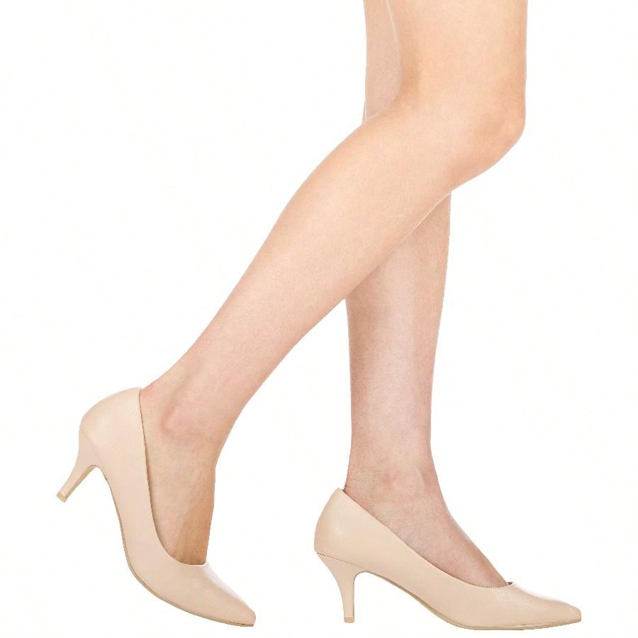 Women's Pointed Toe Stiletto Heels Thin Heel Pump Pointed Toe Low Heel Pumps PU