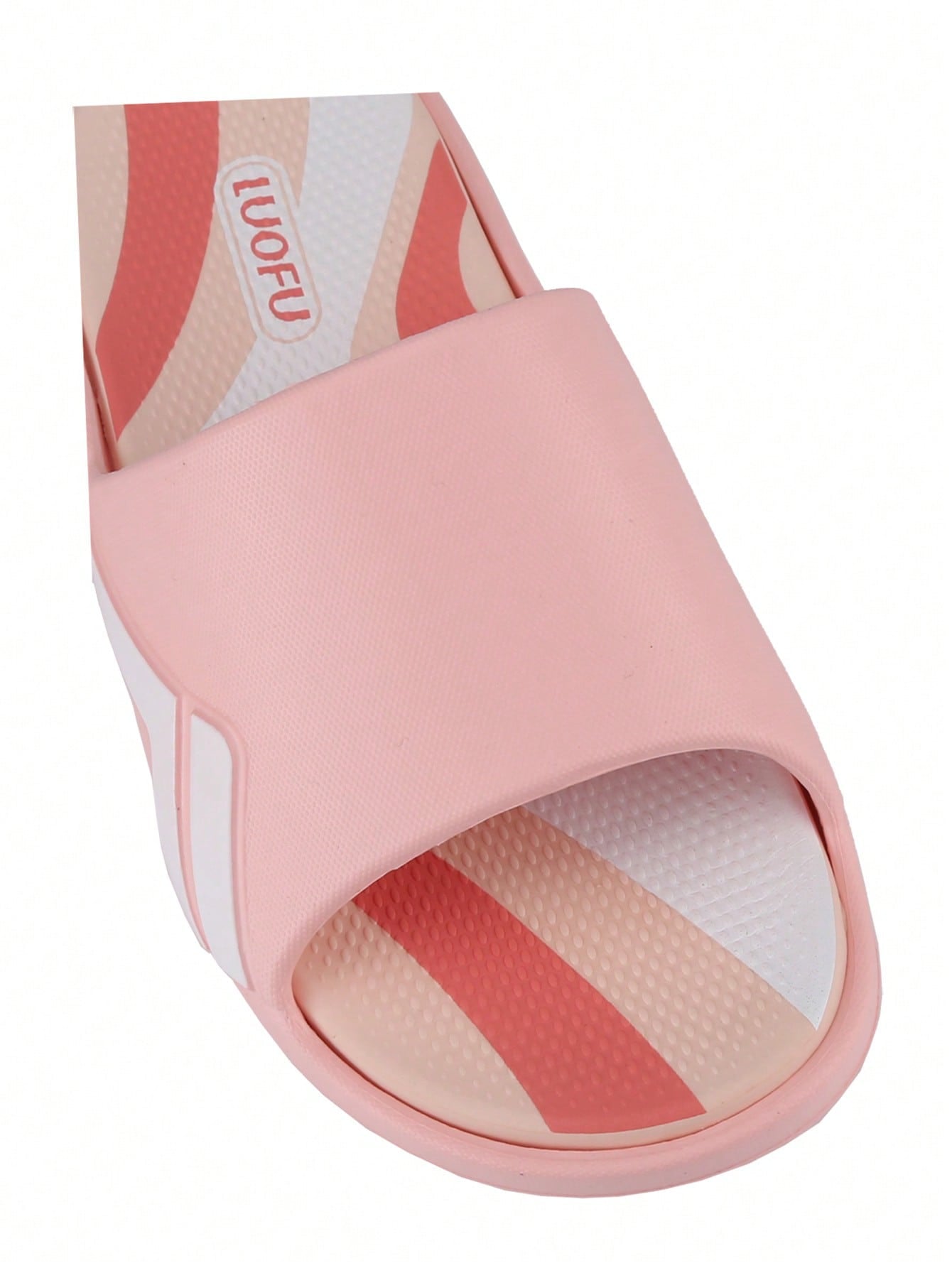 Women's Textured Slanted Toe Indoor Outdoor Slippers Open Toe Solid Fashion Bathroom House Shoes