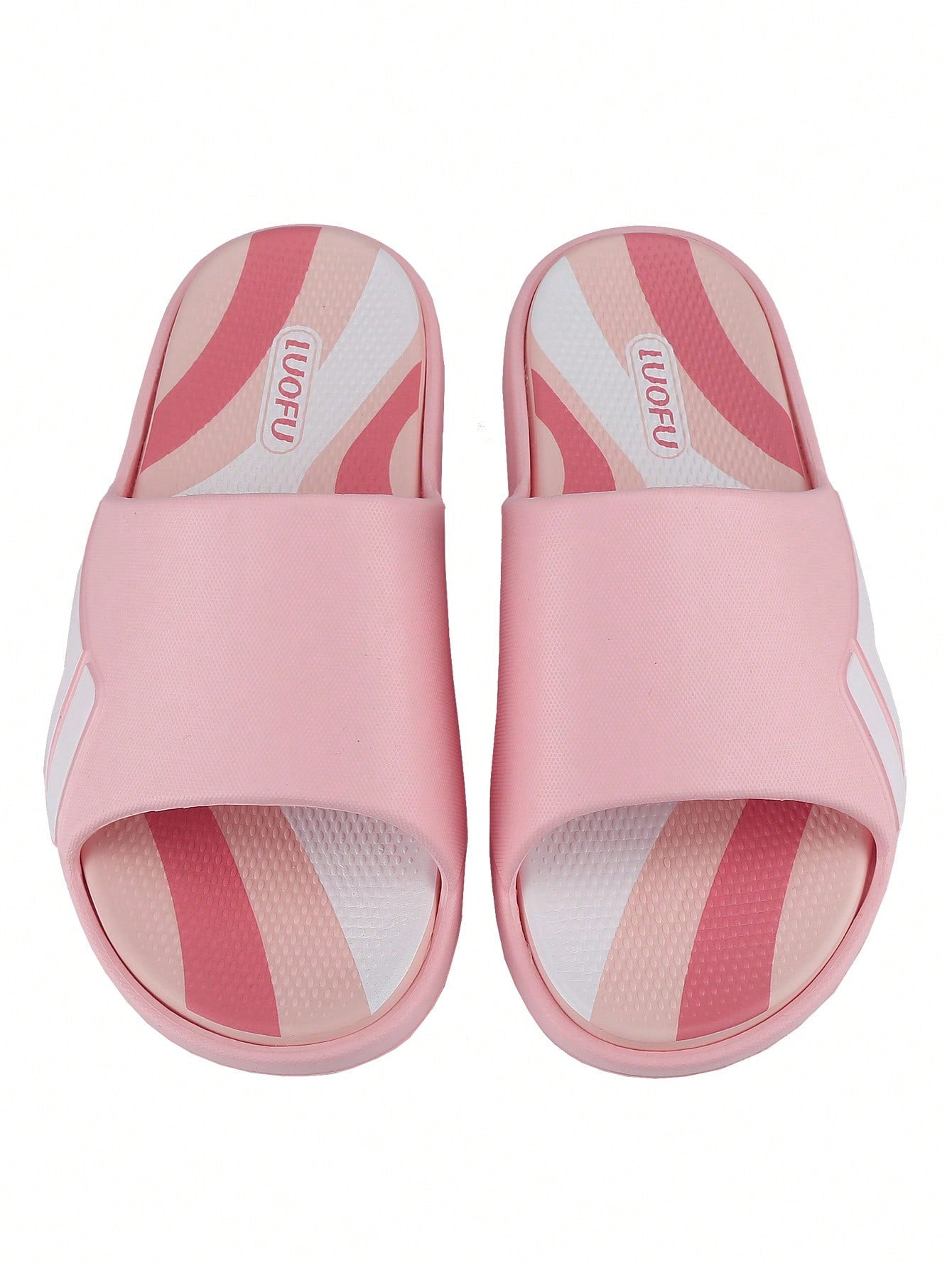 Women's Textured Slanted Toe Indoor Outdoor Slippers Open Toe Solid Fashion Bathroom House Shoes