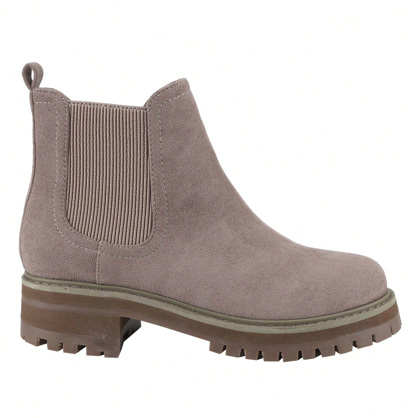 Women's Slip On Ankle Boot, Western Almond Round Toe Low Heel Elastic Bootie