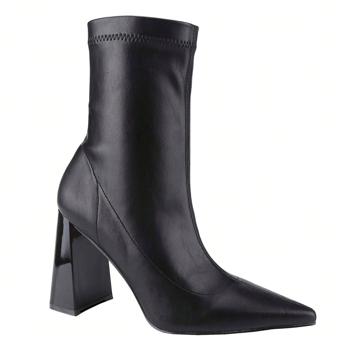Women's Pointed Toe Chunky Heel Boots Ankle Booties