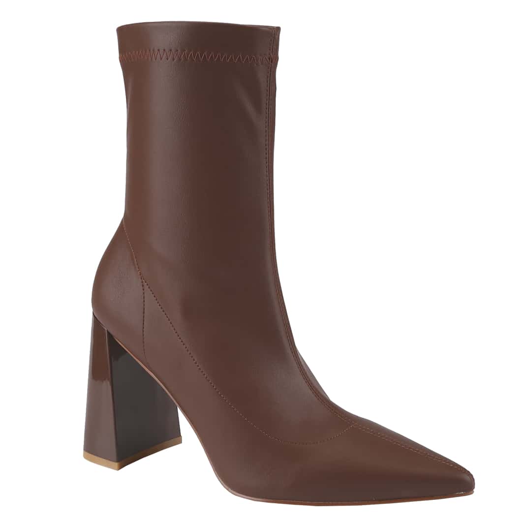 Women's Pointed Toe Chunky Heel Boots Ankle Booties