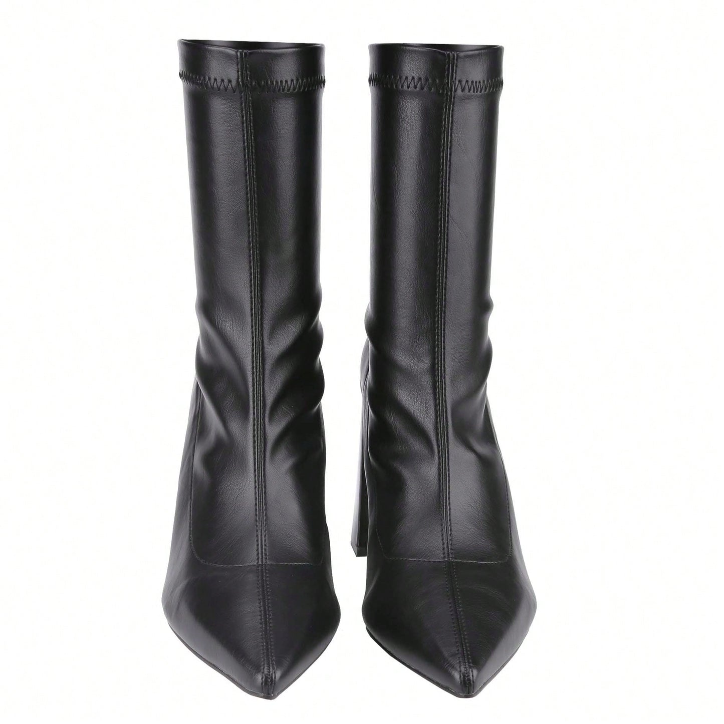 Women's Pointed Toe Chunky Heel Boots Ankle Booties