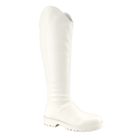 Women's Platform Knee High Cowboy Boots Embroidered Western Chunky Heel With Pull-Up Tabs Round Toe Boot Shoes