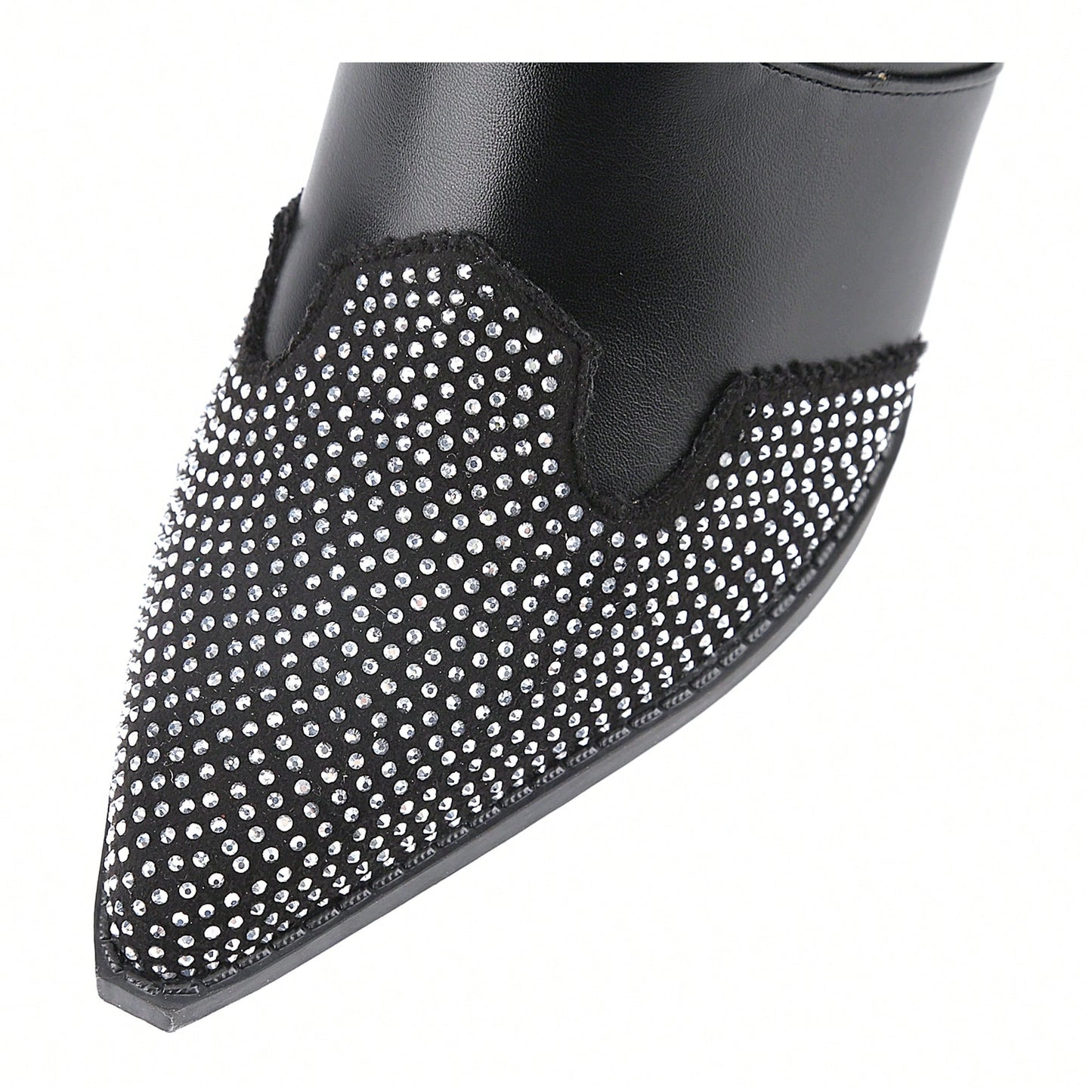 Women's Rhinestone Cowboy Boots Western Cowgirl Boots Chunky Heel Pointed Toe Pull-On Over The Knee High Boots