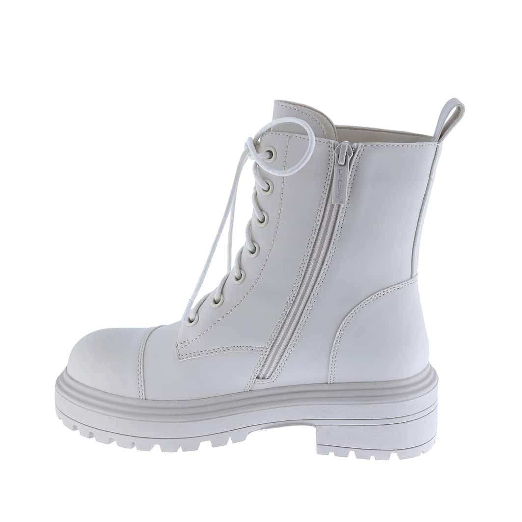 Women's Vegan Leather Lace Up Lug Sole Combat Boot