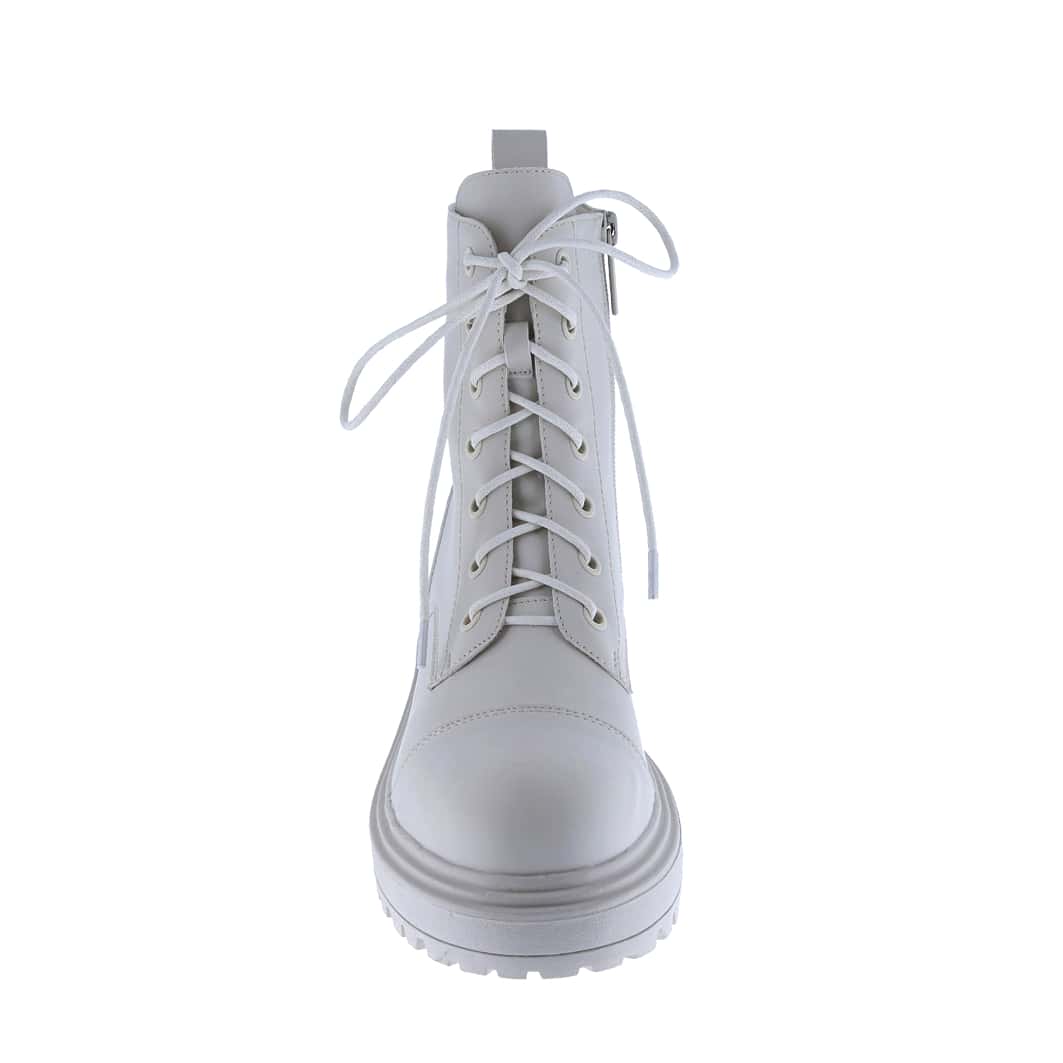 Women's Vegan Leather Lace Up Lug Sole Combat Boot