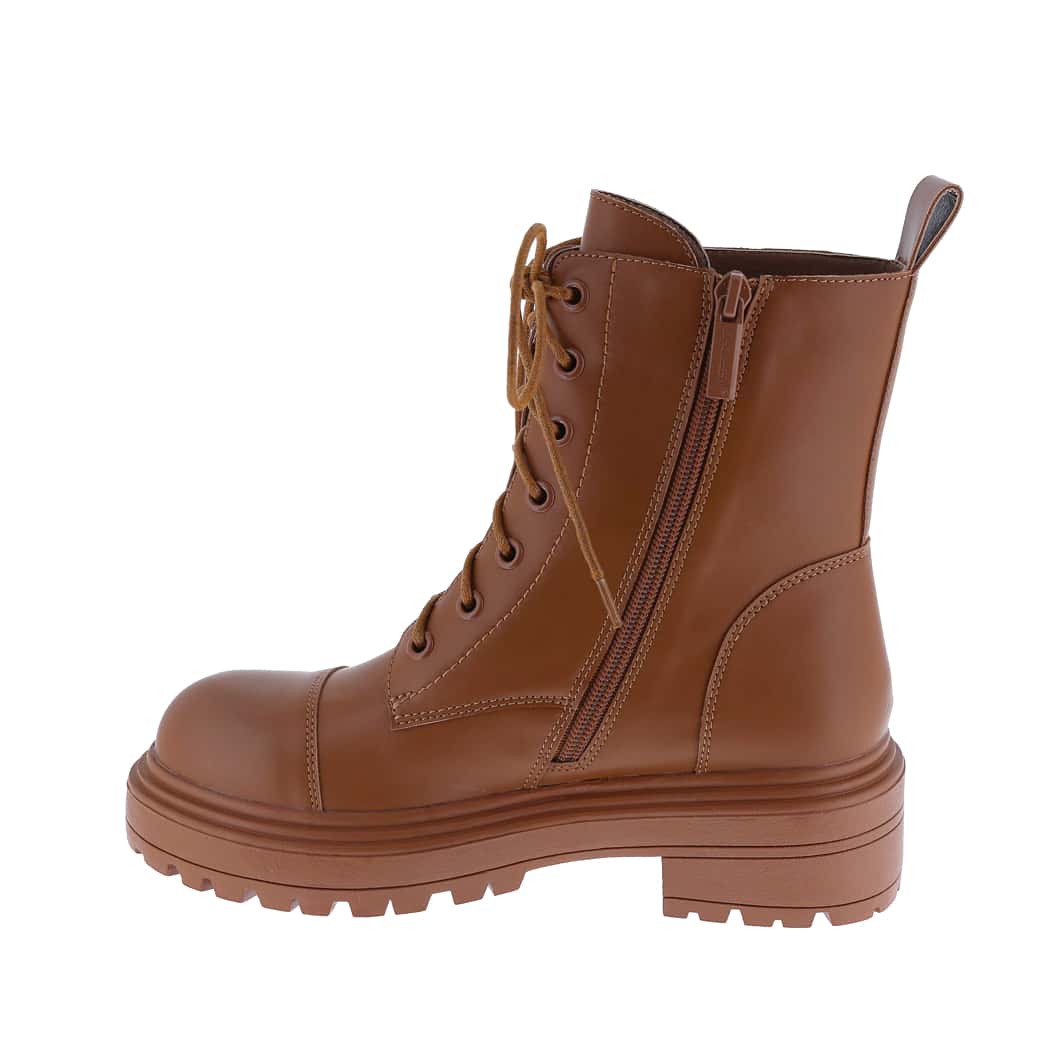 Women's Vegan Leather Lace Up Lug Sole Combat Boot