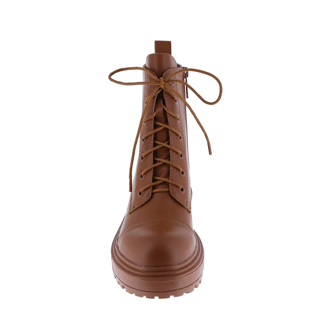 Women's Vegan Leather Lace Up Lug Sole Combat Boot
