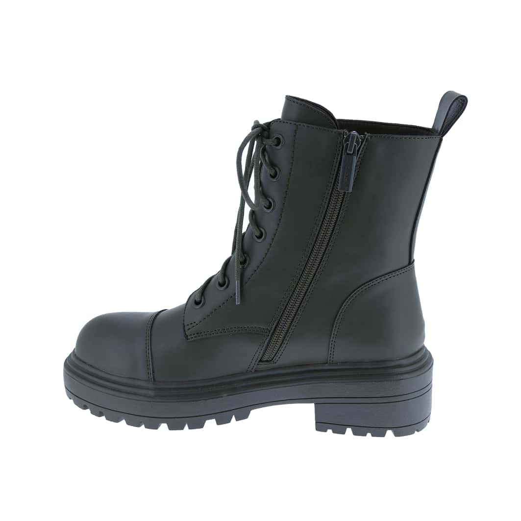 Women's Vegan Leather Lace Up Lug Sole Combat Boot