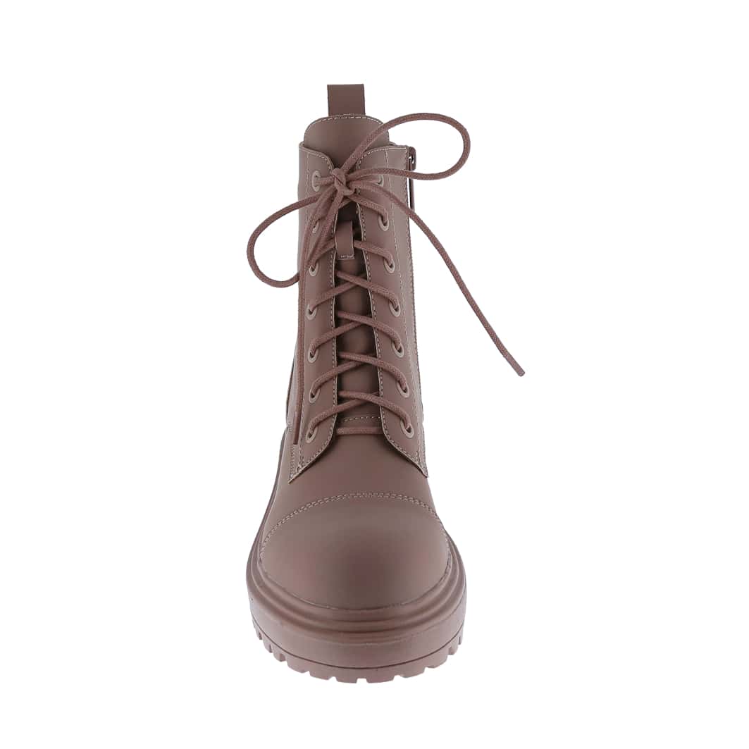 Women's Vegan Leather Lace Up Lug Sole Combat Boot