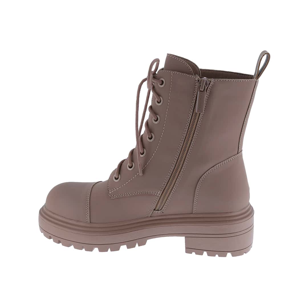 Women's Vegan Leather Lace Up Lug Sole Combat Boot