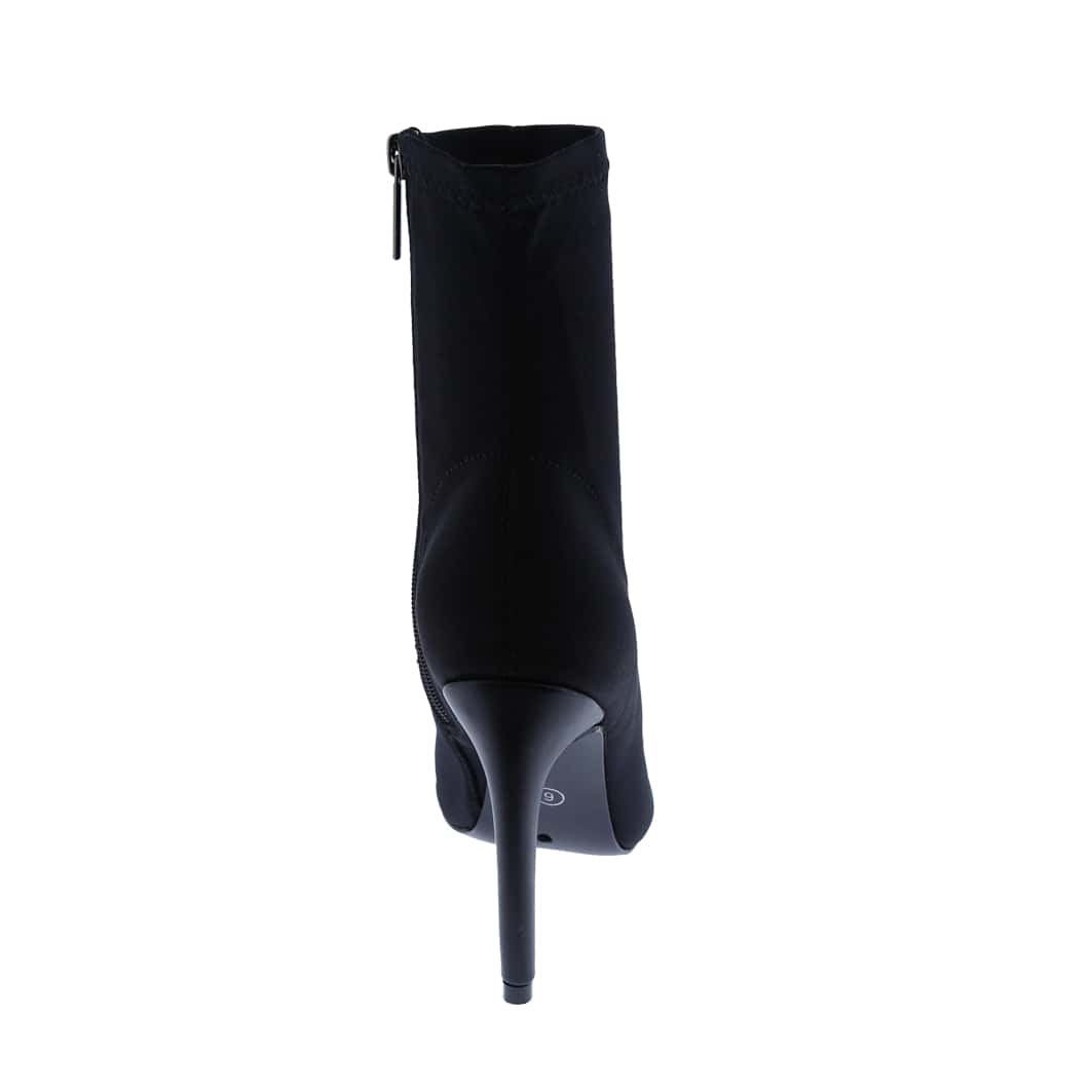 Women's Pointy Toe Slide Zipper Fashion Comfy Sexy High Heel Ankle Boots, Stretchable Fabric