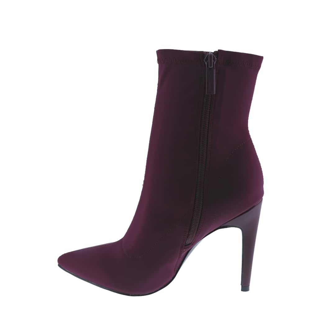 Women's Pointy Toe Slide Zipper Fashion Comfy Sexy High Heel Ankle Boots, Stretchable Fabric
