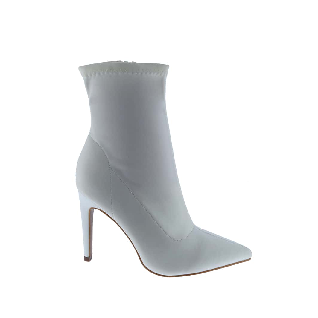 Women's Pointy Toe Slide Zipper Fashion Comfy Sexy High Heel Ankle Boots, Stretchable Fabric