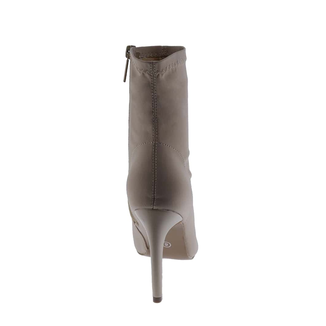 Women's Pointy Toe Slide Zipper Fashion Comfy Sexy High Heel Ankle Boots, Stretchable Fabric