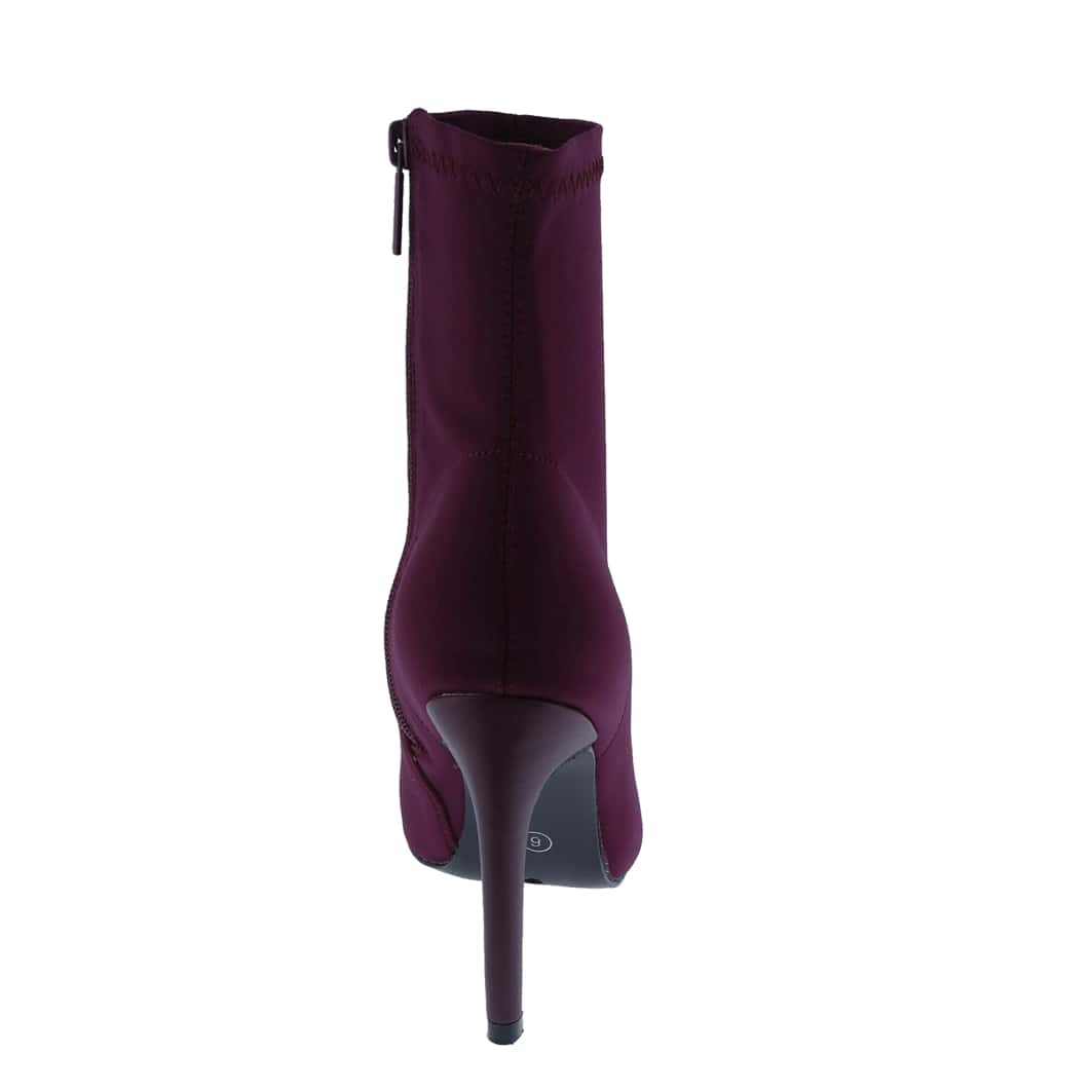 Women's Pointy Toe Slide Zipper Fashion Comfy Sexy High Heel Ankle Boots, Stretchable Fabric