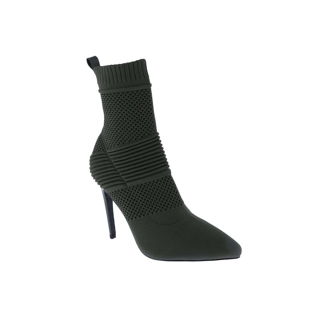 Women's Pointy Toe Fashion Comfy Sexy High Heel Ankle Boots, Stretchable Fabric, Stocks Heels