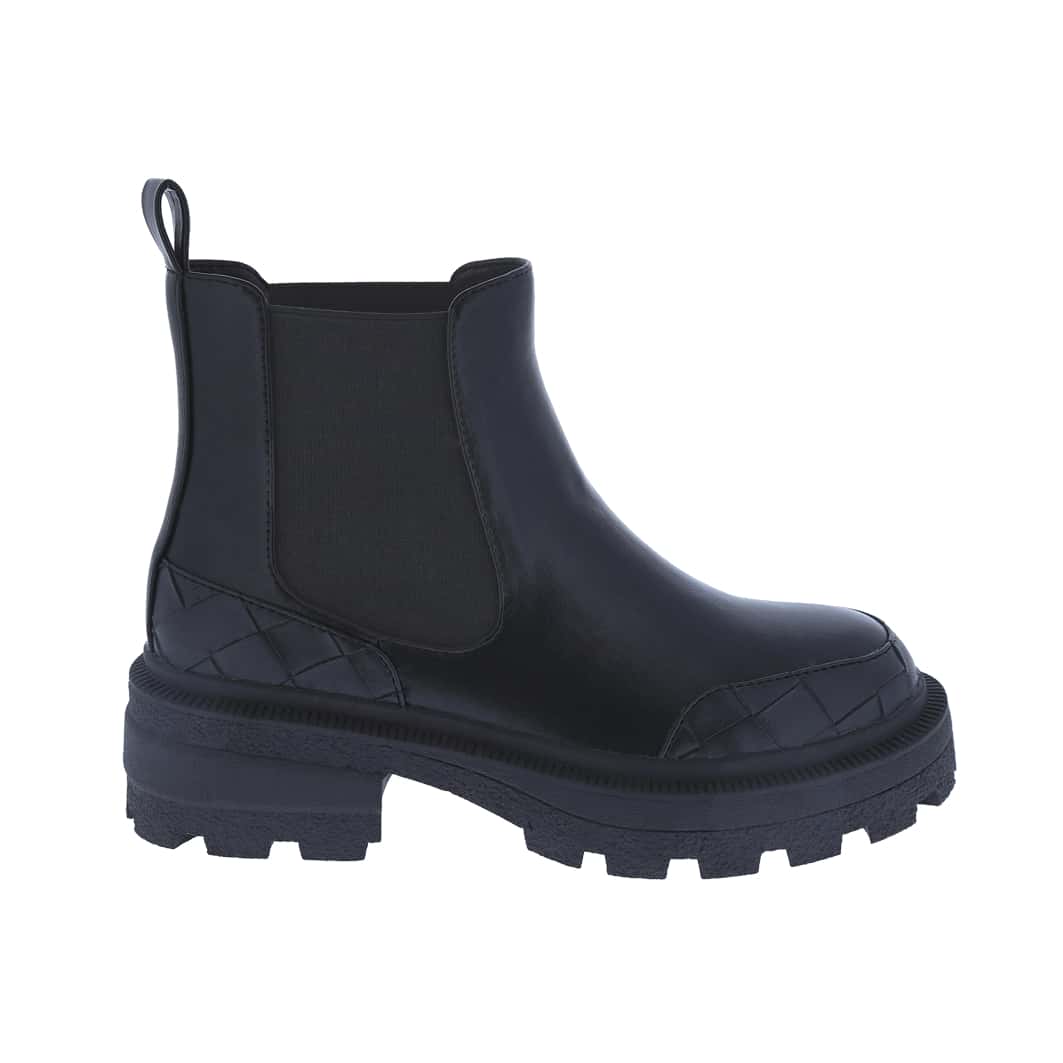 Women's Elastic Platform Chelsea Slip On Chunky Low Ankle Fashion Boots